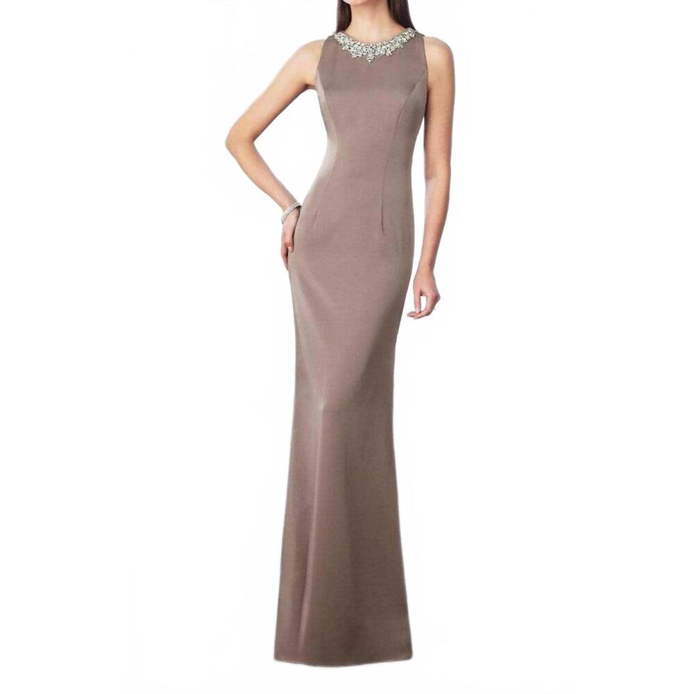 NEW CAMERON BLAKE mob keyhole back dress in taupe